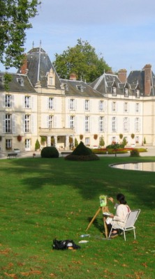 Peinture sur le motif. Le chateau d'Aveny