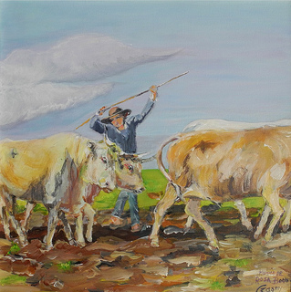  Les boeufs  d'aprs Rosa Bonheur Sylvie Csazny