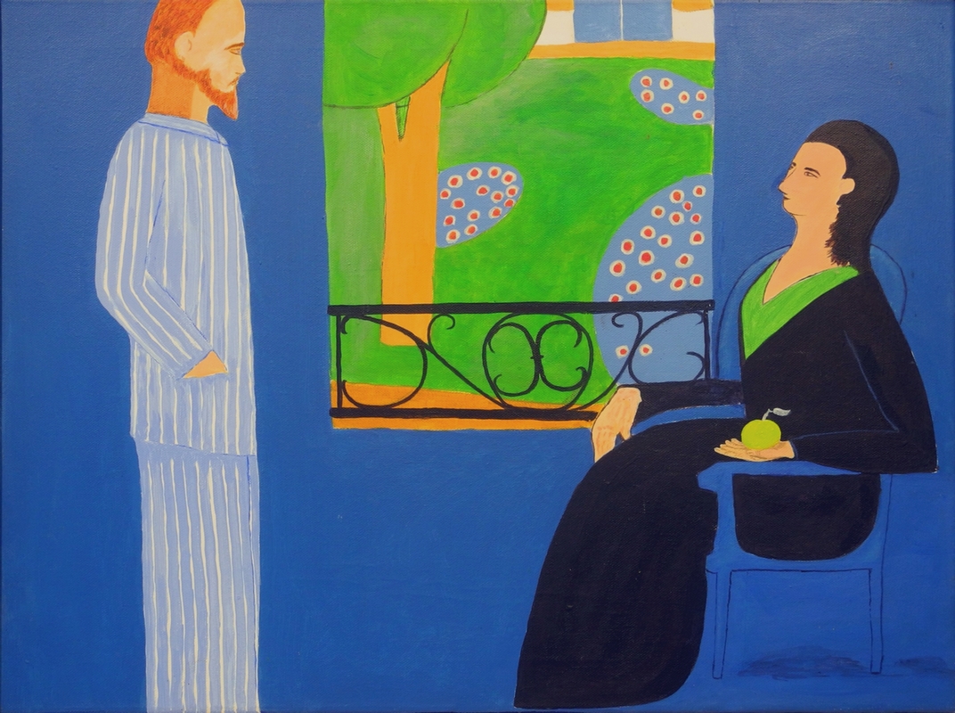  Conversation   Henri Matisse 1908. Copie, exercice interprtation pomme par Claudia Guillemin,  Gisancourt 27720,  expos  la fte de la peinture dpartement de l'Eure
