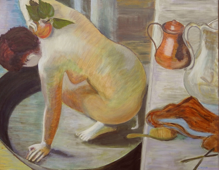  Le TUB  de E. Degas 1886 , pomme par Viviane Neuilly Vaudancourt, Oise  Fte de la peinture dpartement de l'Eure 2015