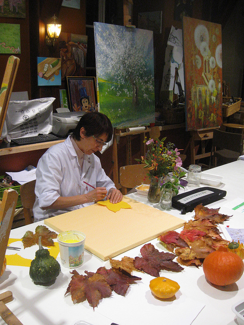 Viviane Beaun d'Aveny, peintre srieuse et crative  Atelier du Pommier