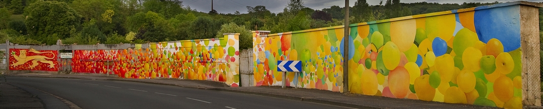Mur Bonjour La Normandie (activité publique gratuite) Saint Clair sur Epte Château sur Epte