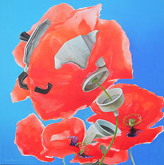 cafetiere coquelicots, Premires tudes sur cafetires en mon atelier de France (en avait peint longtemps avant,  Miami !)