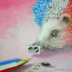 Franois Hollande, la rpublique franaise :  Il invite la rpublique  sauver, rparer, retailler notre crayon de couleurs bleu blanc rouge.